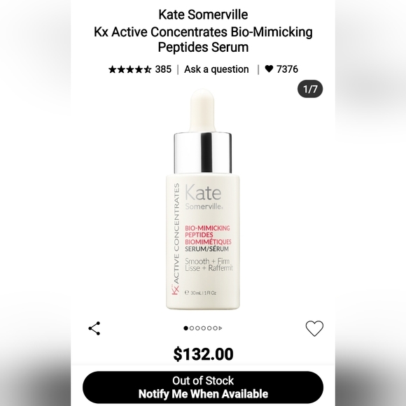 KATE SOMERVILLE KX ACTIVE CONCENTRATES BIOMIMICKING PEPTIDES SERUM - Picture 11 of 13